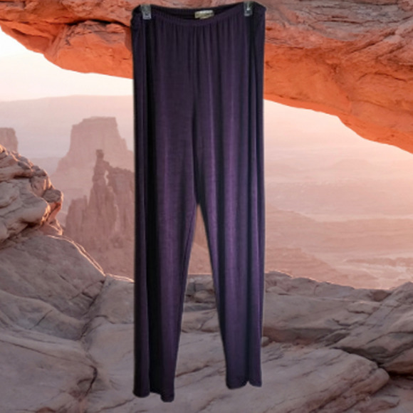 Draper's & Damon's Large purple palazzo slacks. Stretch, wide leg, Fall/winter - Picture 1 of 1